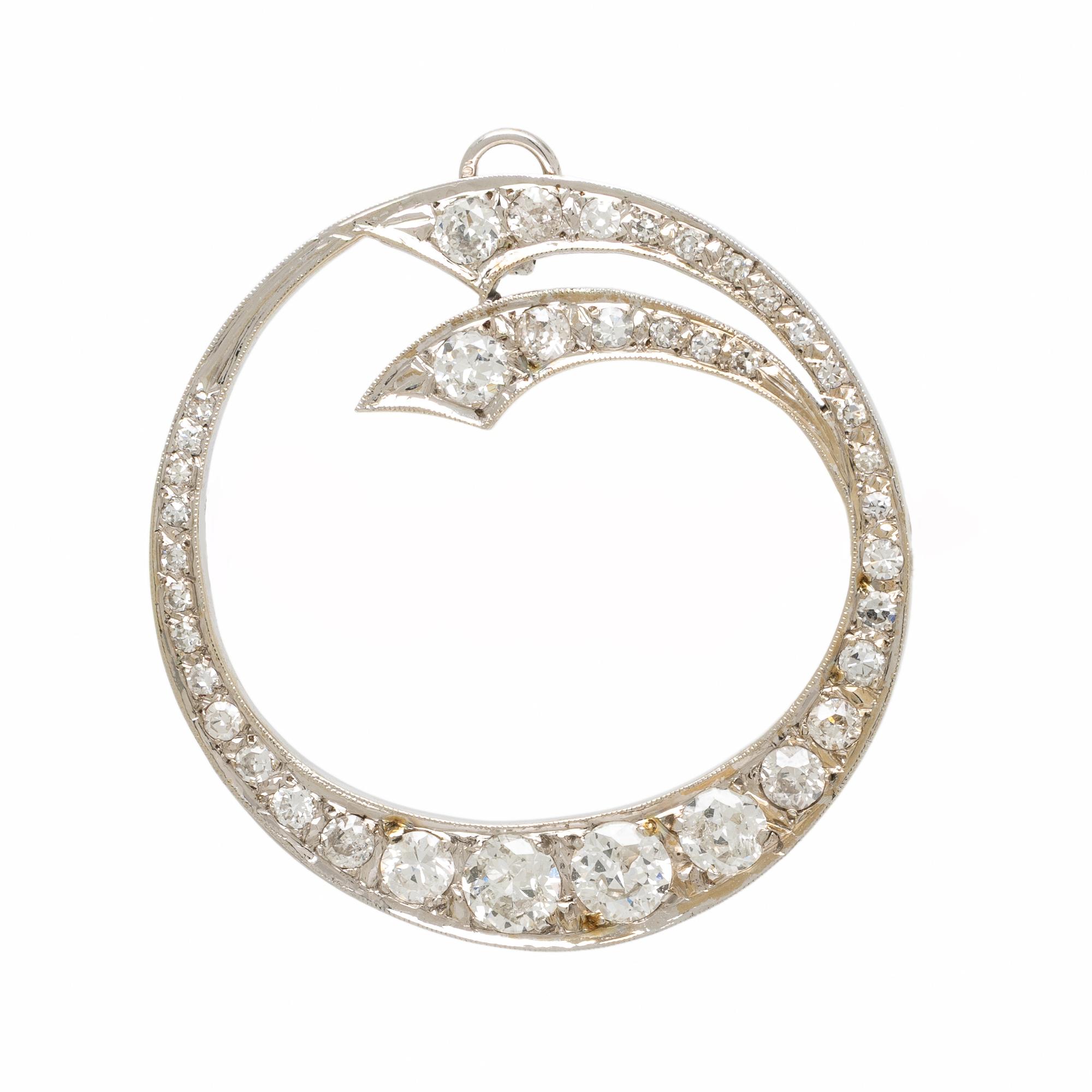 Diamond Circle Brooch