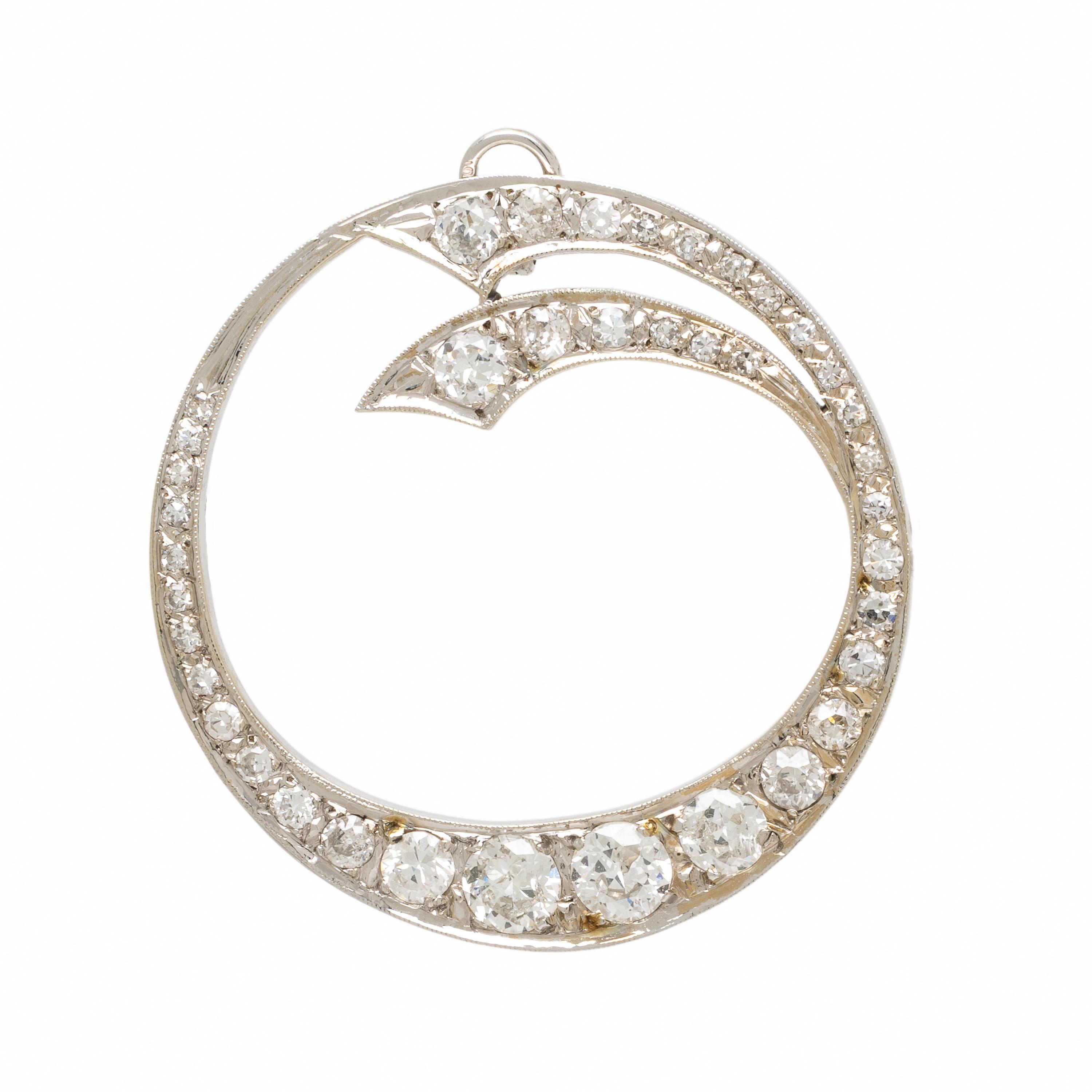 Diamond Circle Brooch