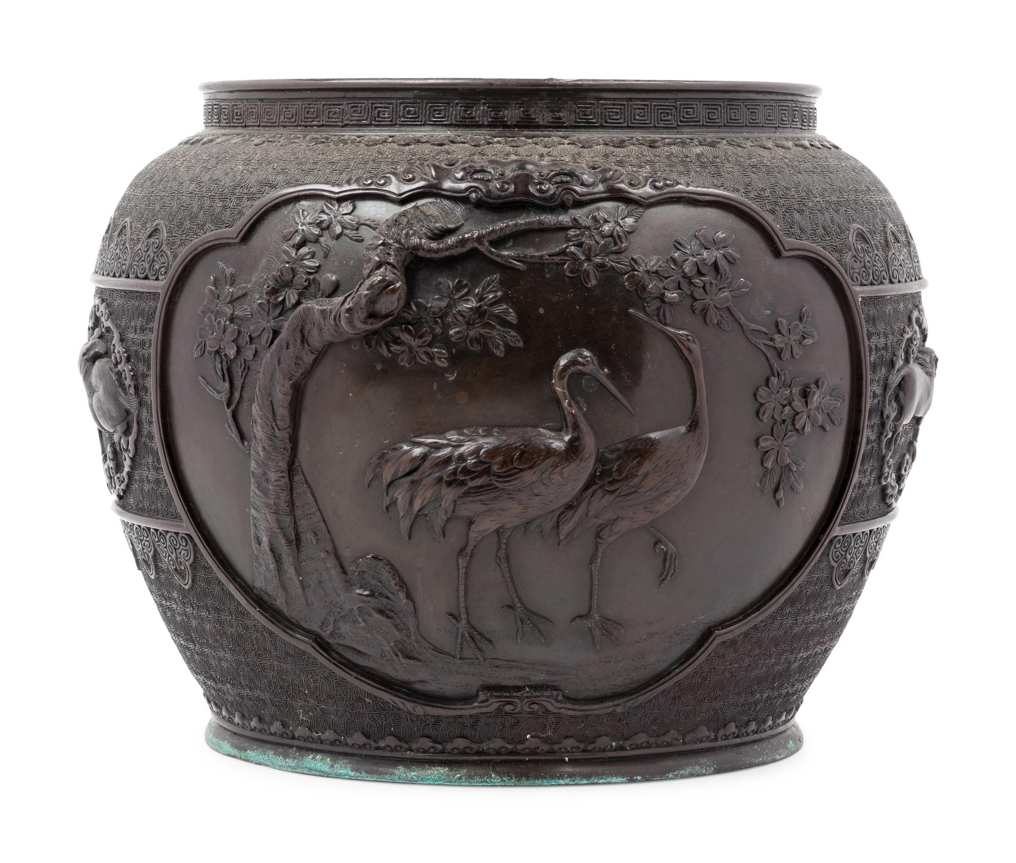 A Japanese Bronze Jardinière
