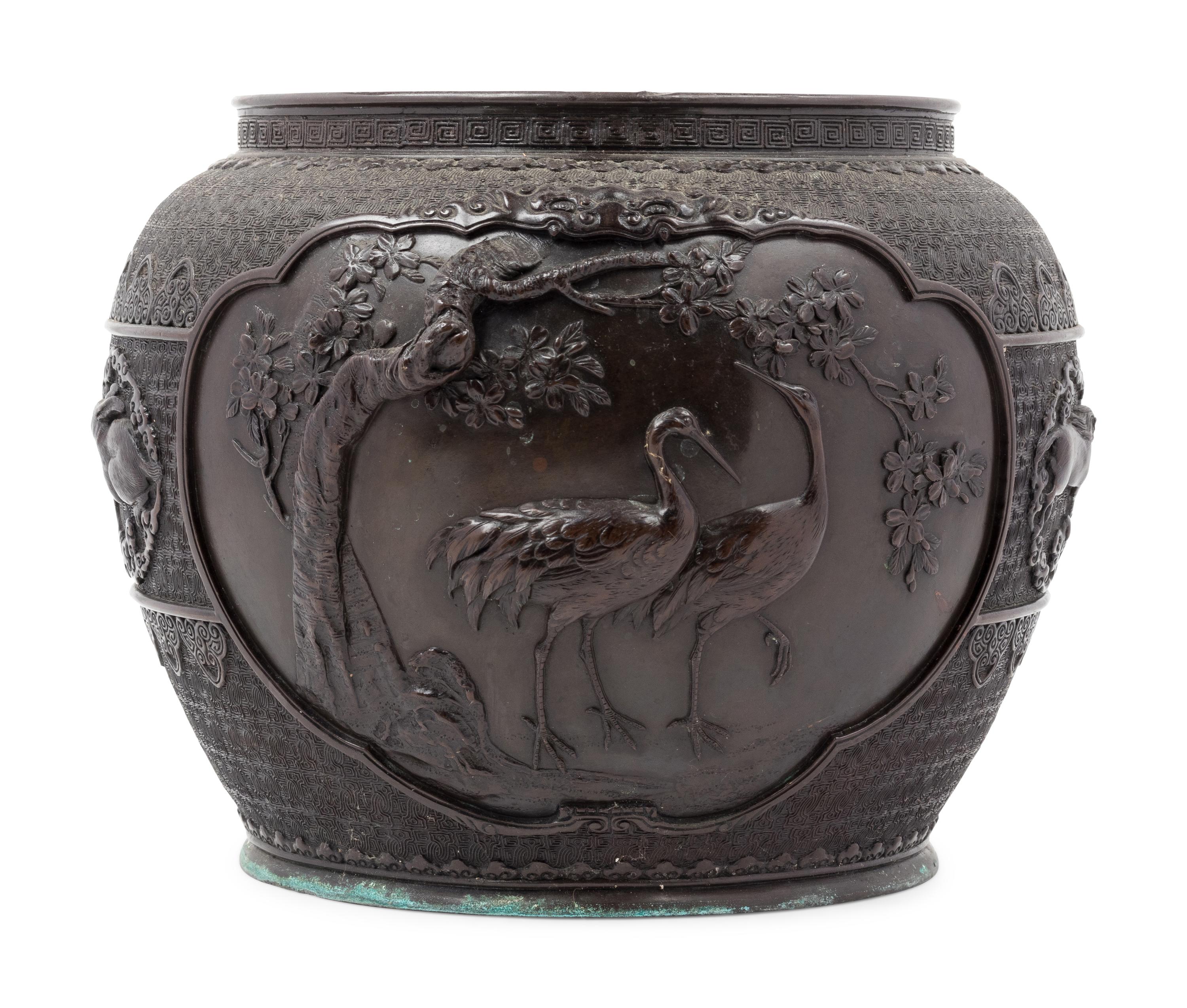 A Japanese Bronze Jardinière