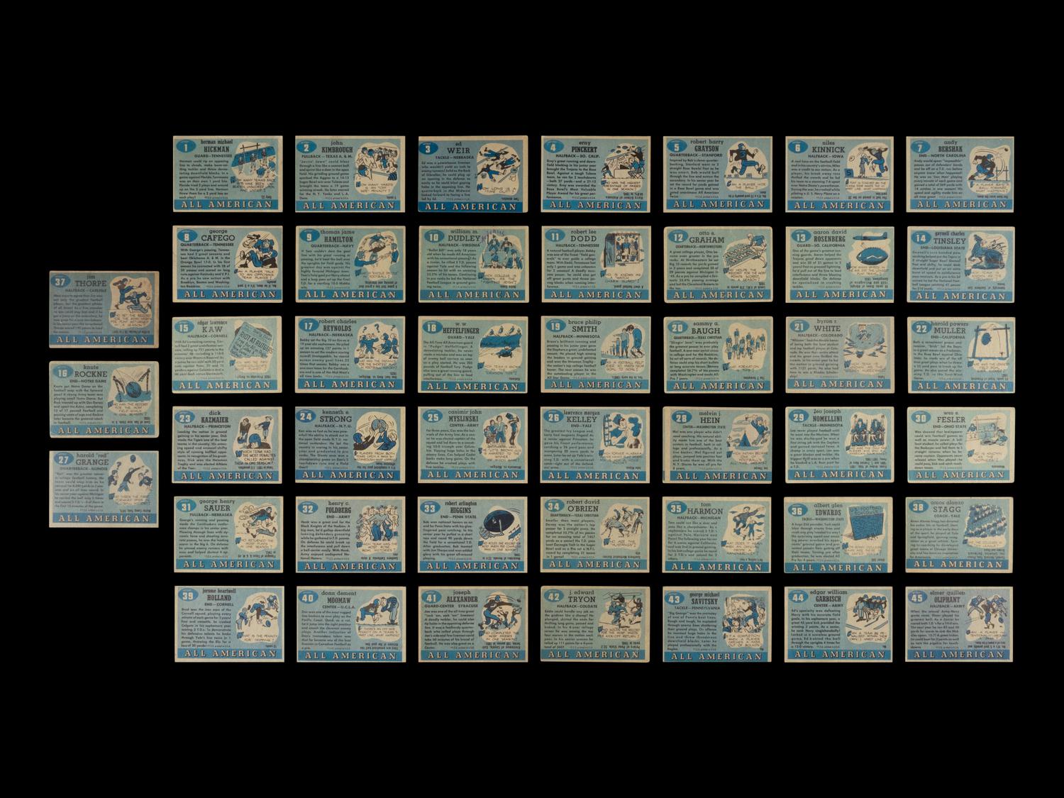 A Complete Set of 1955 Topps All-American Football Cards (100/100)