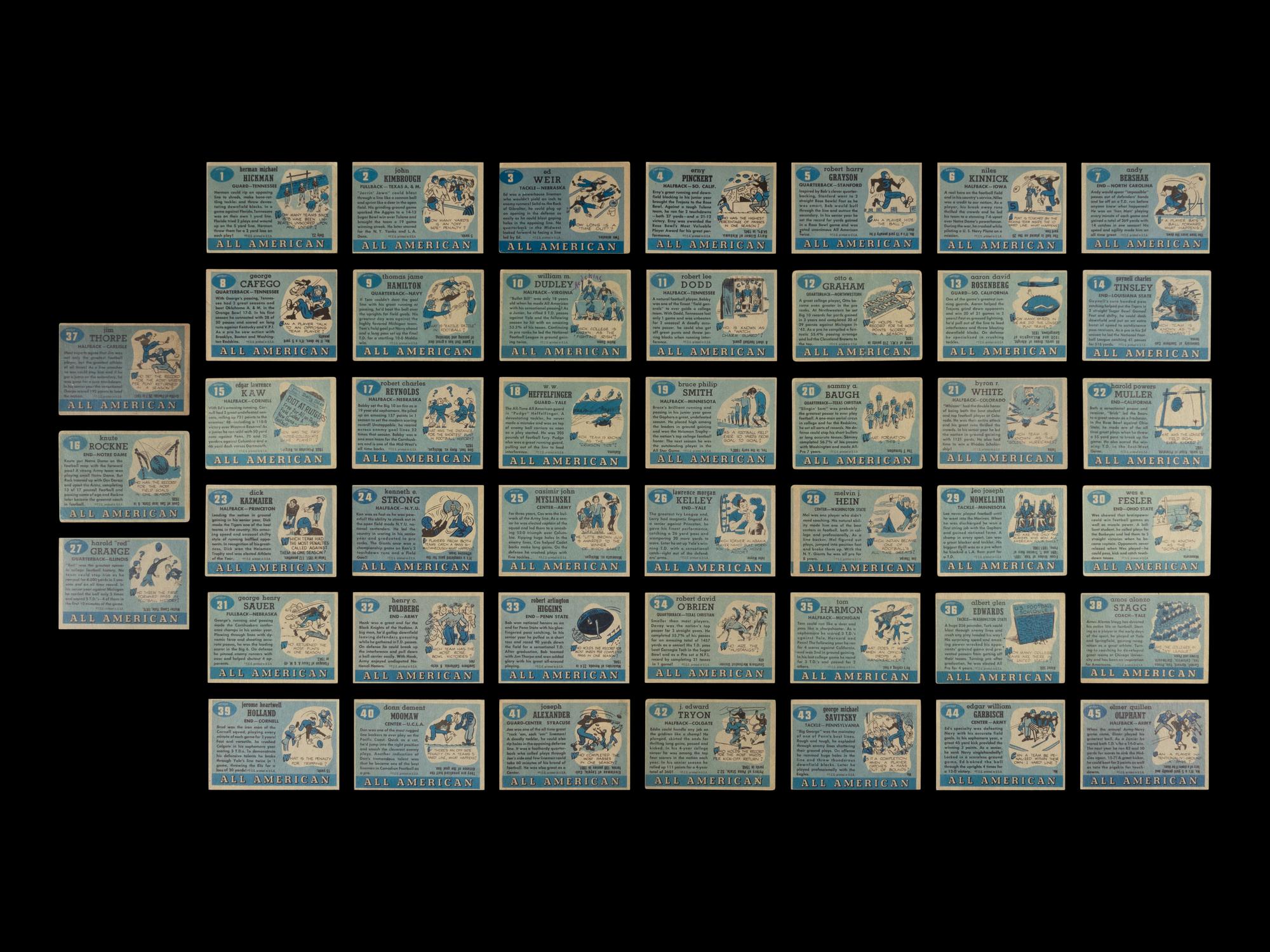 A Complete Set of 1955 Topps All-American Football Cards (100/100)