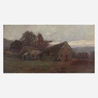 Hal Robinson (American, 1875-1933) Afternoon Landscape with Barns and Cows