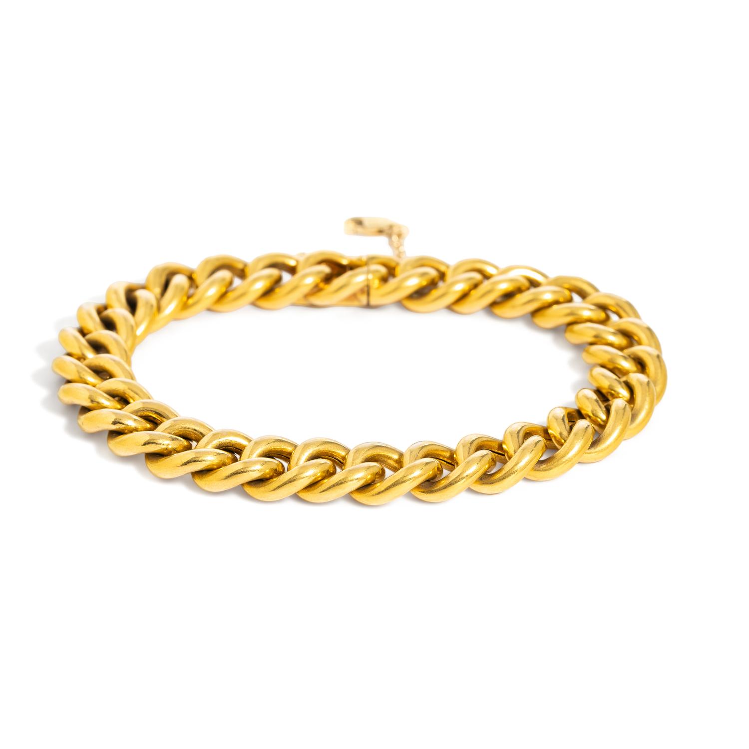 YELLOW GOLD CURB LINK BRACELET