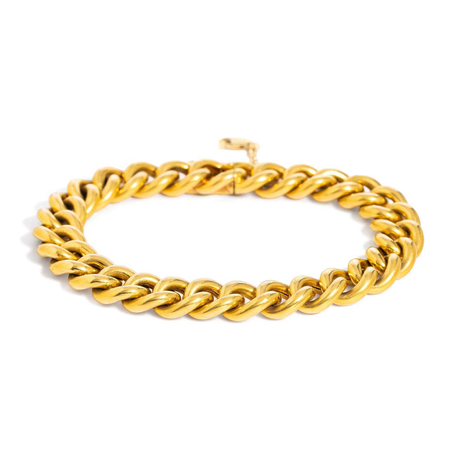 YELLOW GOLD CURB LINK BRACELET