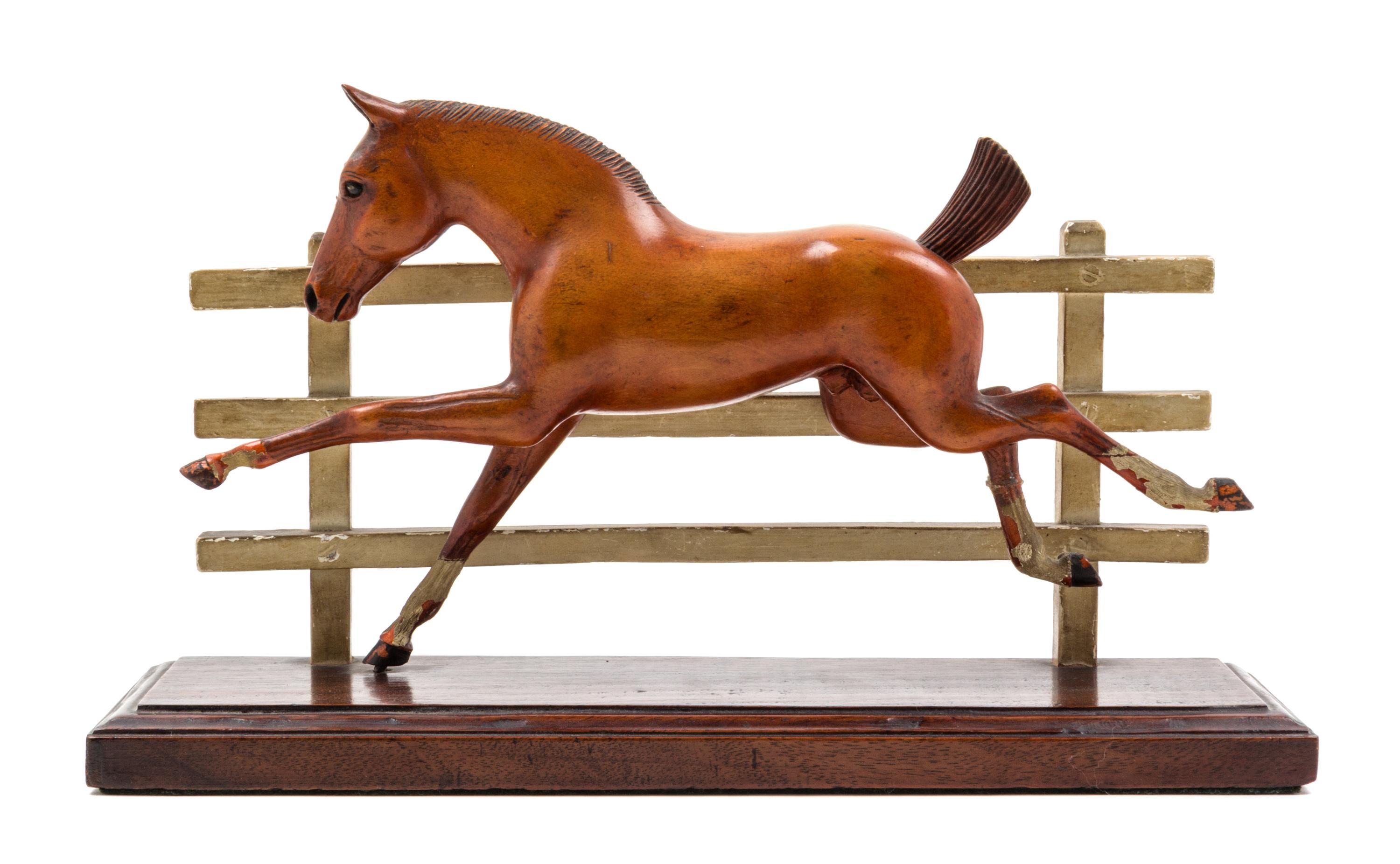A Carved and Painted Wood Figure of a Horse Height 6 7/8 inches. — ATTRIBUTED TO PETER GIBA, 20TH CENTURY
