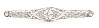A Platinum and Diamond Bar Brooch, 6.80 dwts.