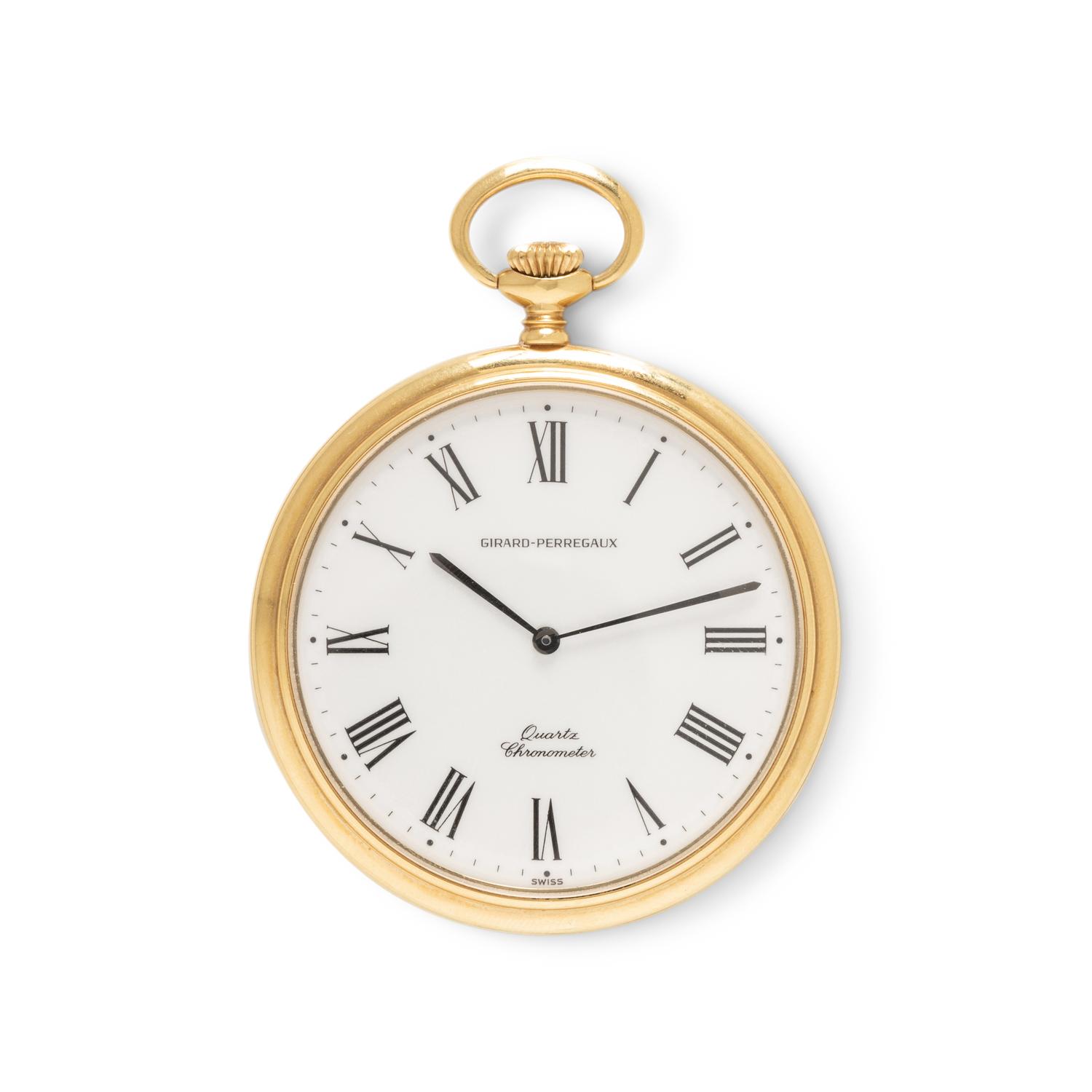 GIRARD-PERREGAUX, 18K YELLOW GOLD OPEN FACED POCKET WATCH