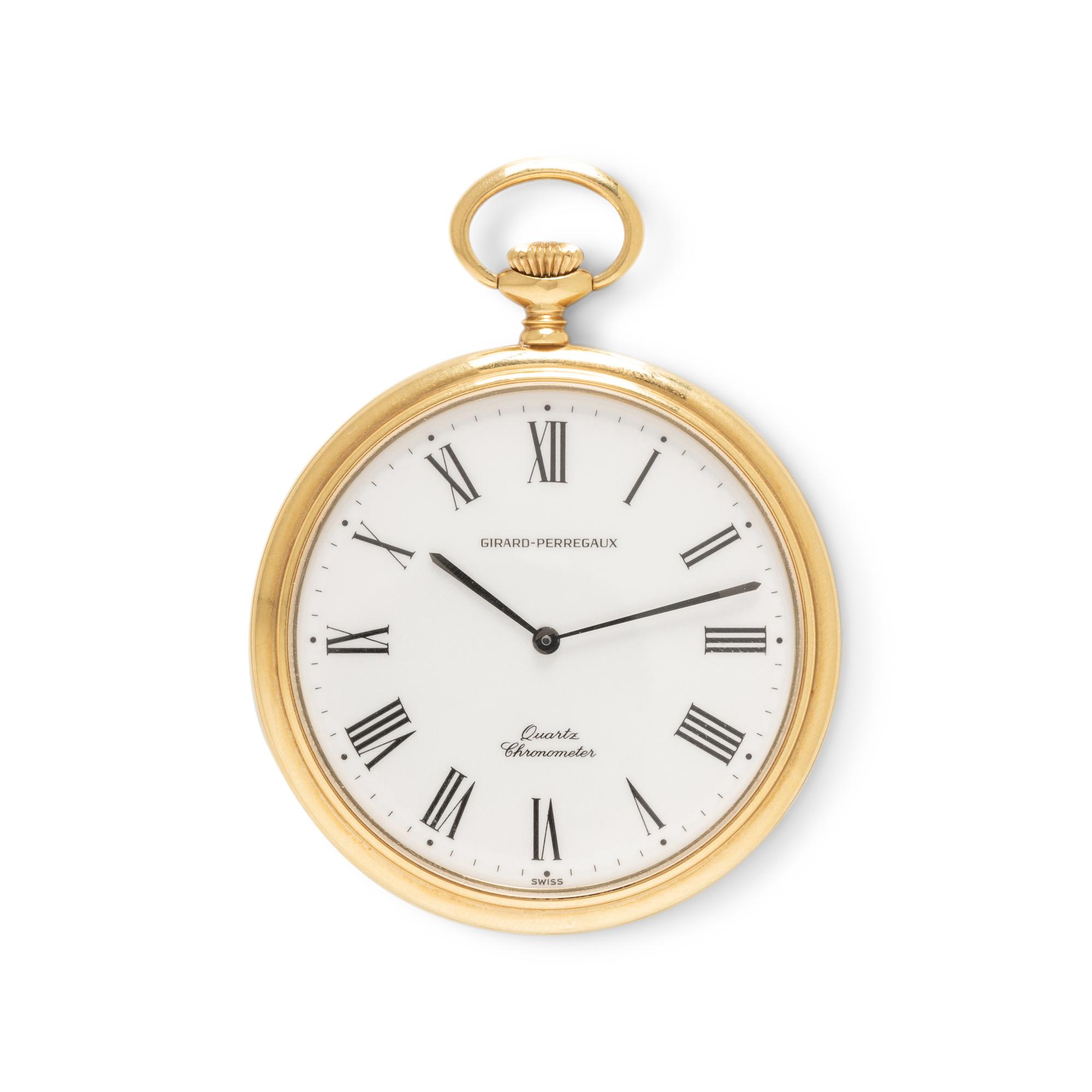 GIRARD-PERREGAUX, 18K YELLOW GOLD OPEN FACED POCKET WATCH