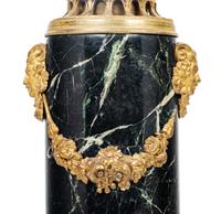 A Pair of Continental Gilt Metal Mounted Marble Lamps