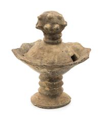 An Akan Ceramic Lamp Height 9 1/2 inches. — 19TH CENTURY