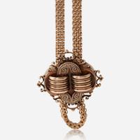 A Matching Set of 14K Yellow Gold Victorian Necklace and Bracelet