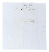 HILDEBRAND, Samuel (1836-1872). Pre-Civil War manuscript bearing X-mark signature of the notorious Missouri "Bushwacker." 2 November 1857.