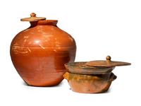 Two Jugtown Pottery Lidded Vessels