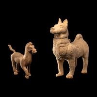 A Chinese Pottery Dog and A Horse
