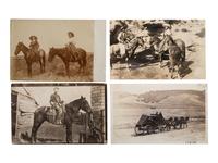 [EPHEMERA]. A group of 57 RPPCs & photographs of stagecoaches, wagons, and horse-drawn vehicles.