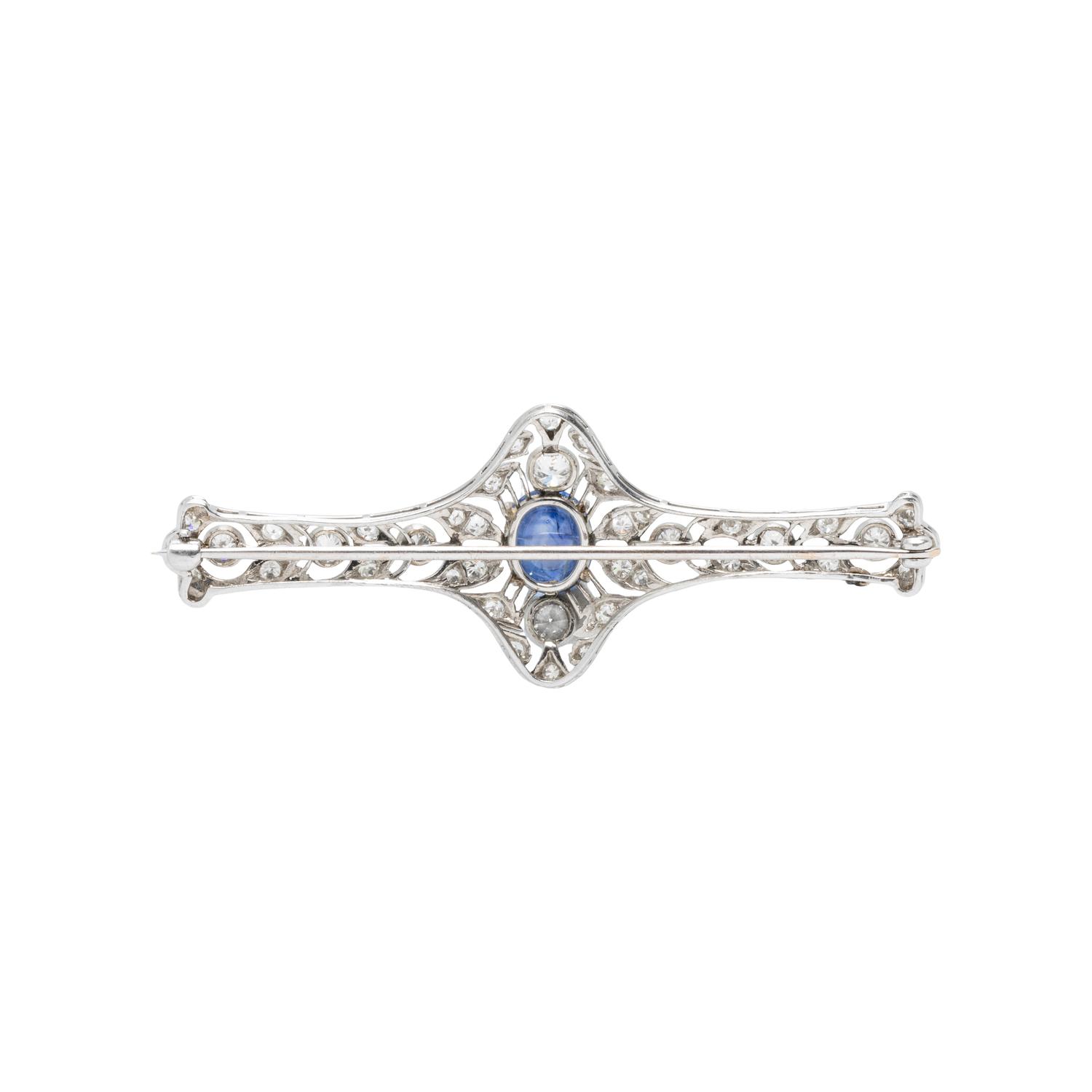 EDWARDIAN, SAPPHIRE AND DIAMOND BAR BROOCH