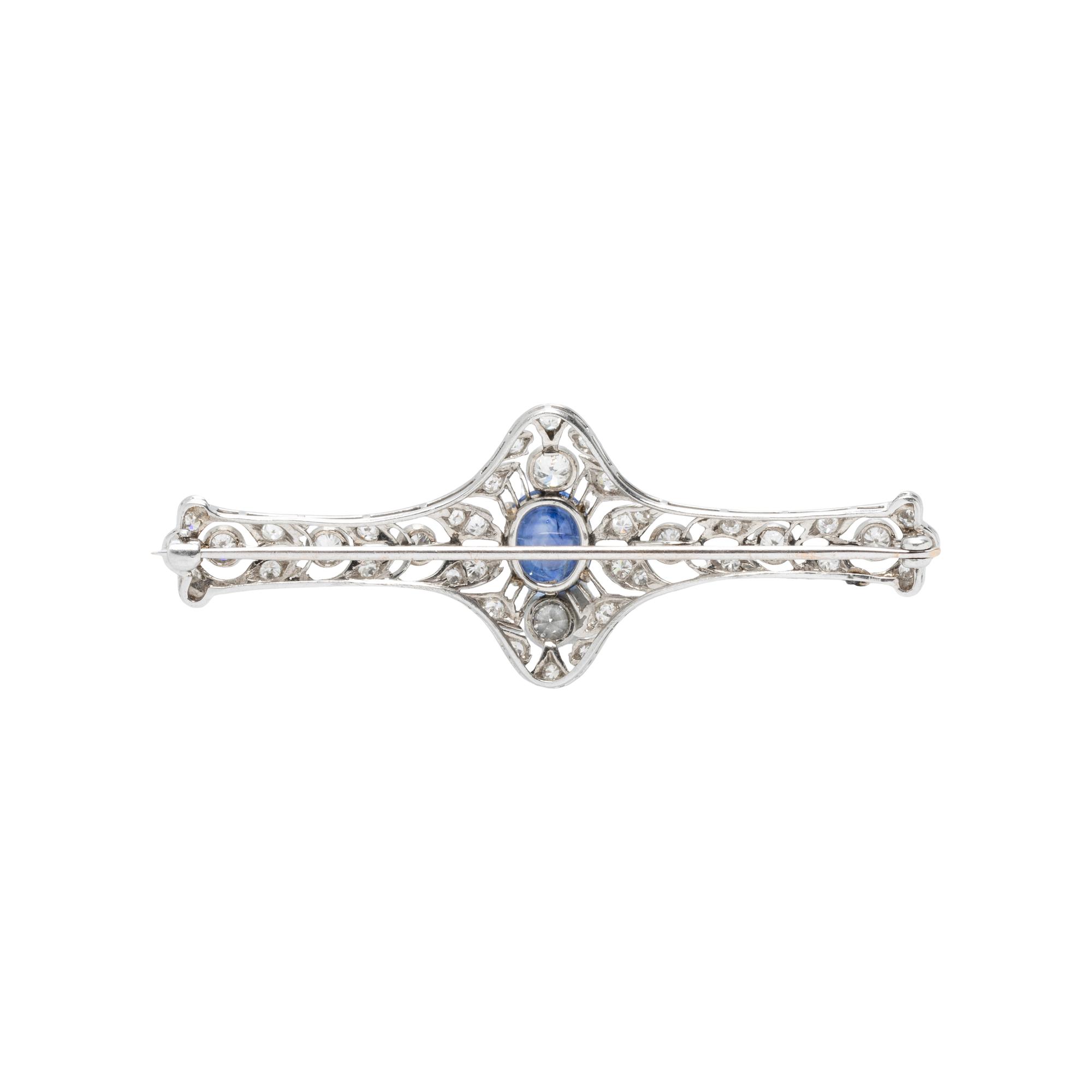 EDWARDIAN, SAPPHIRE AND DIAMOND BAR BROOCH
