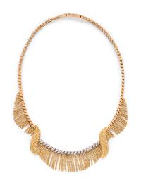 STERLÉ, YELLOW GOLD AND DIAMOND NECKLACE