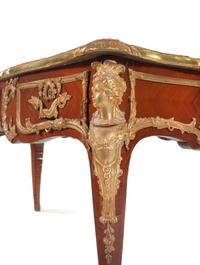 A Louis XV Style Gilt Bronze Mounted Mahogany Bureau Plat