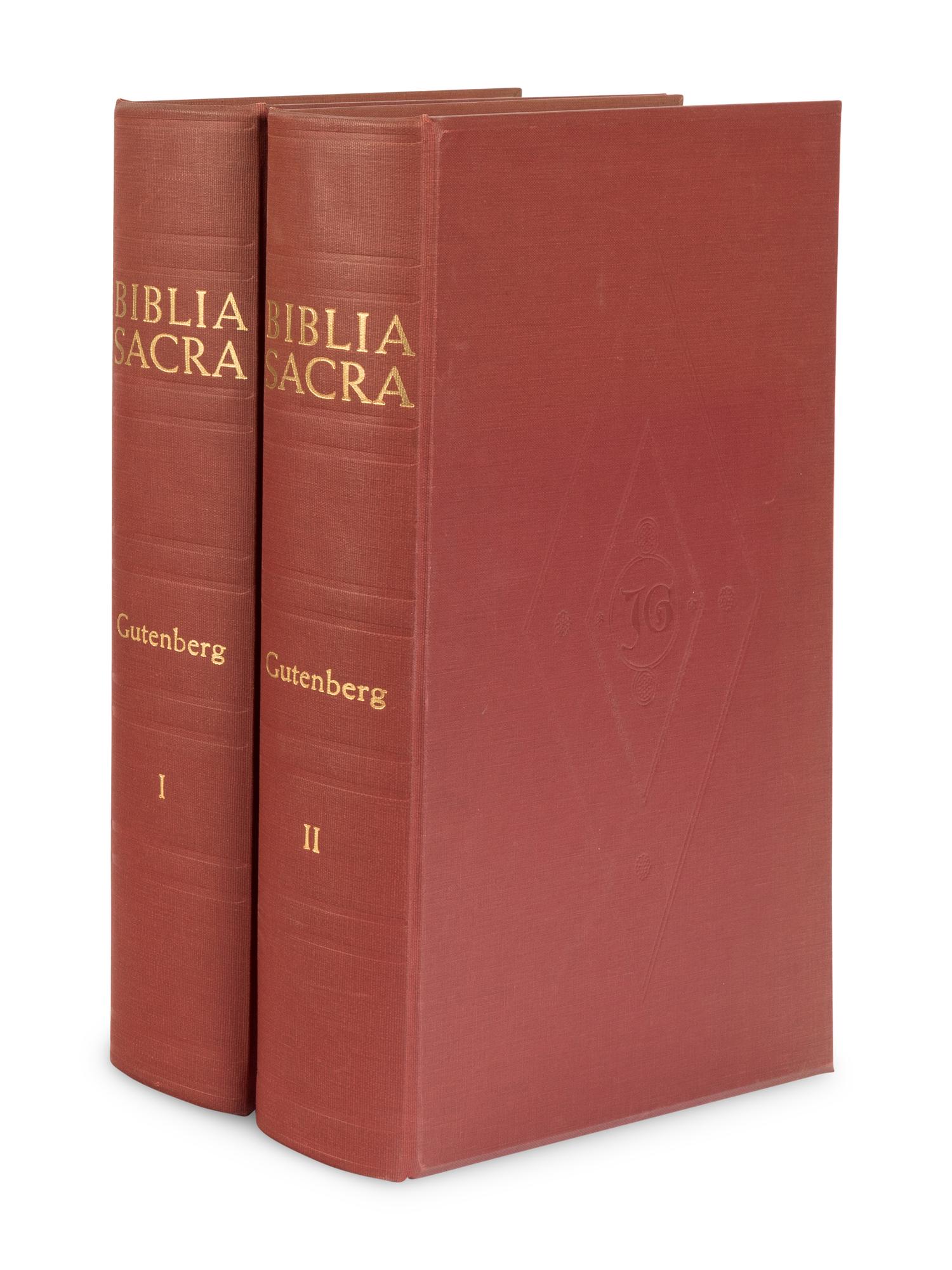 [GUTENBERG BIBLE, in facsimile]. Biblia Sacra . Paterson, New Jersey: Pageant Books, 1961.