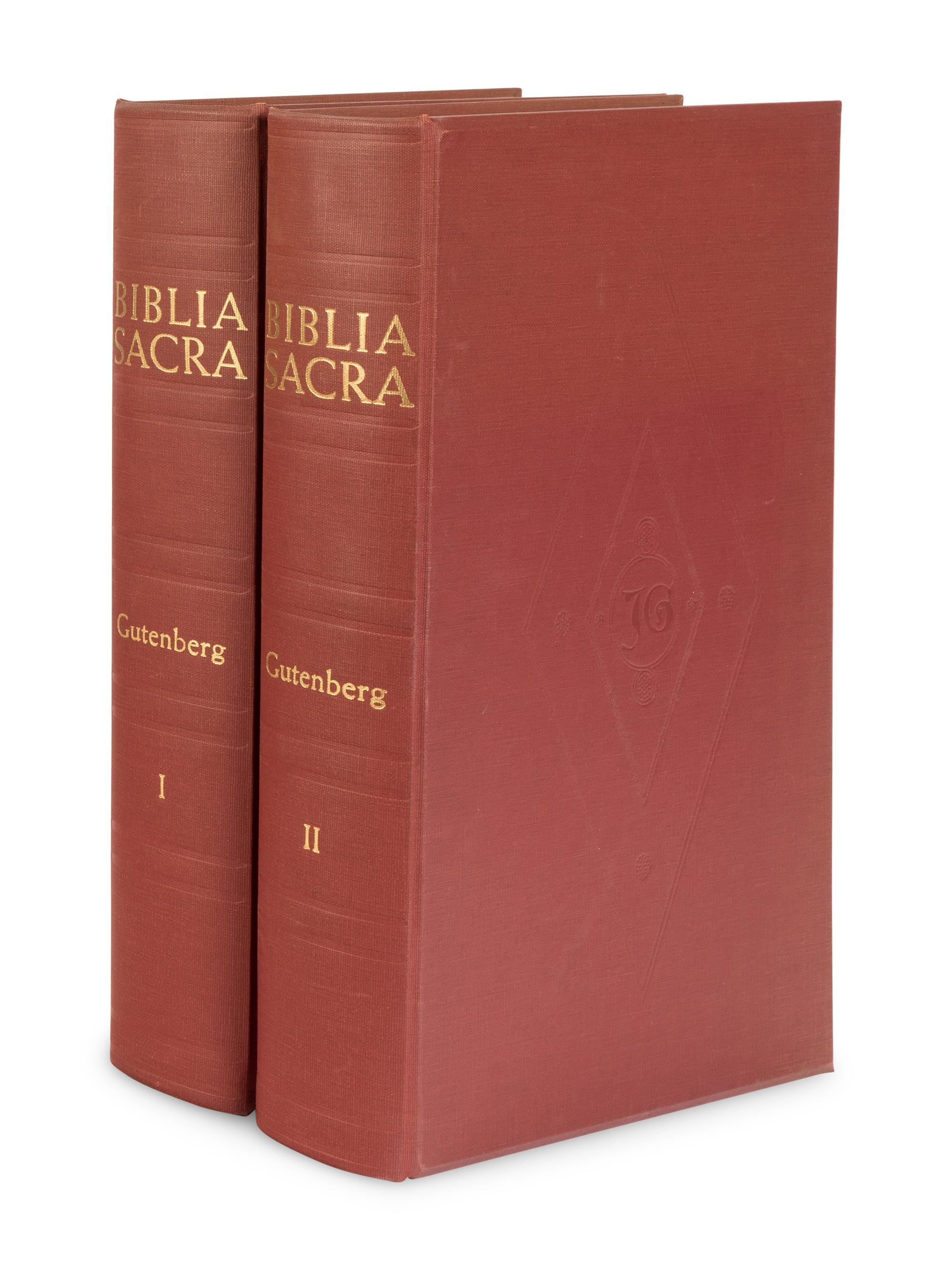 [GUTENBERG BIBLE, in facsimile]. Biblia Sacra . Paterson, New Jersey: Pageant Books, 1961.