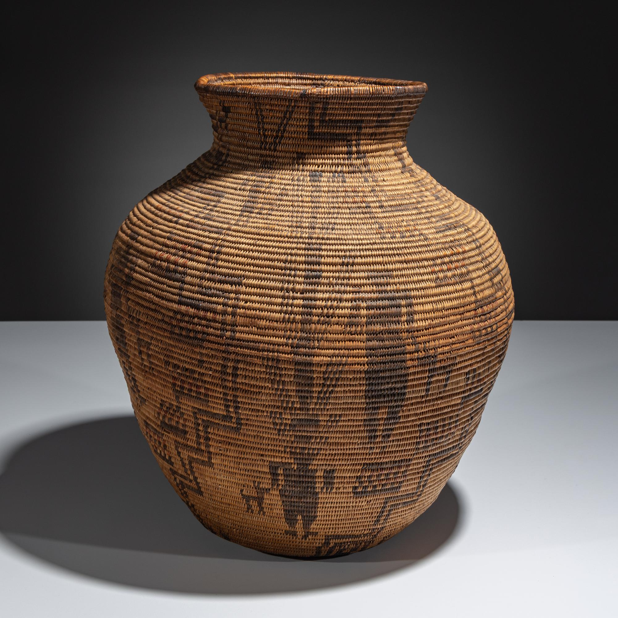 Apache Polychrome Figural Basket