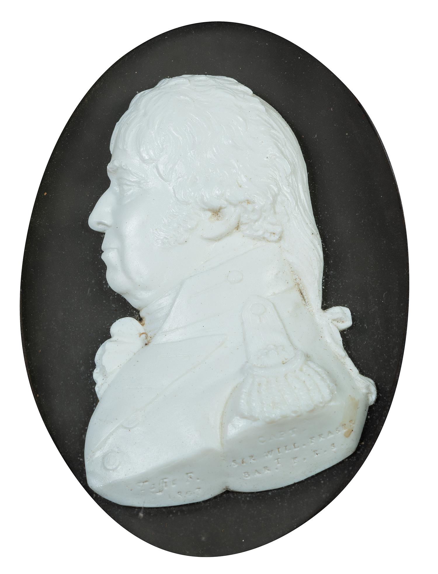 Two English White Paste Silhouette Bust Portraits