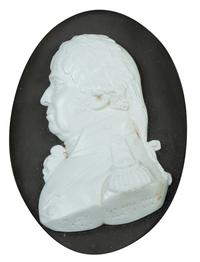 Two English White Paste Silhouette Bust Portraits