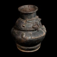A Tairona Blackware Effigy Vessel