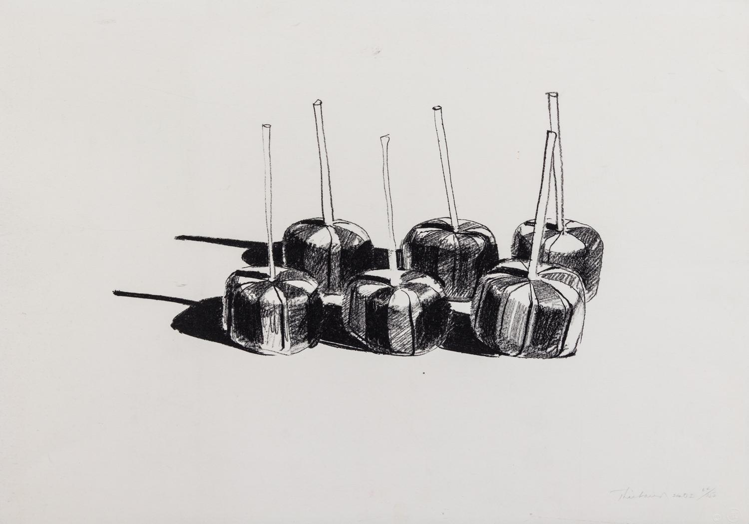 Wayne Thiebaud, (American, b. 1920), Suckers (State I), 1968