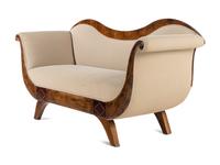 A Biedermeier Figured Walnut Sofa