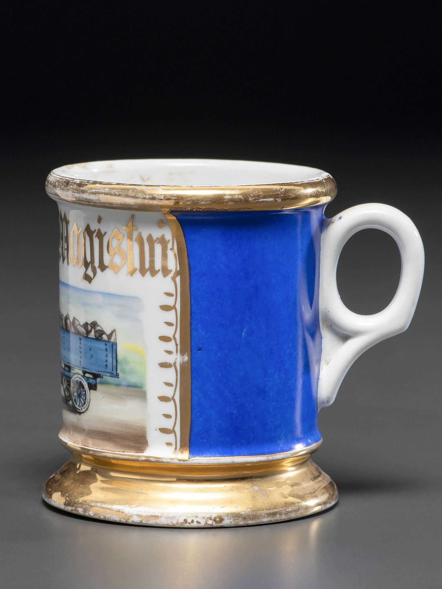 A Quarryman's Porcelain Occupational Shaving Mug Belonging to Ralph DeMagistris