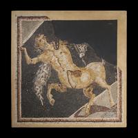A Roman Style Stone Mosaic Panel with a Centaur