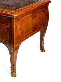 A German or Austrian Brass Inlaid Walnut Bureau Plat