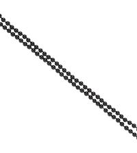 BLACK HARDSTONE AND YELLOW GOLD BEAD LARIAT NECKLACE