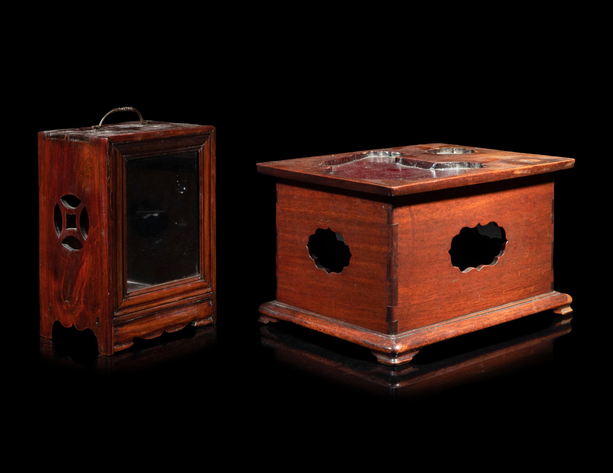 Two Chinese Hardwood Displaying Articles