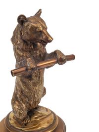 Two Continental Gilt Bronze Bear-Form Inkwells