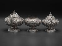 An American Repousse Silver Six-Piece Tea and Coffee Service