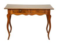 A French Provincial Walnut Two-Drawer Desk