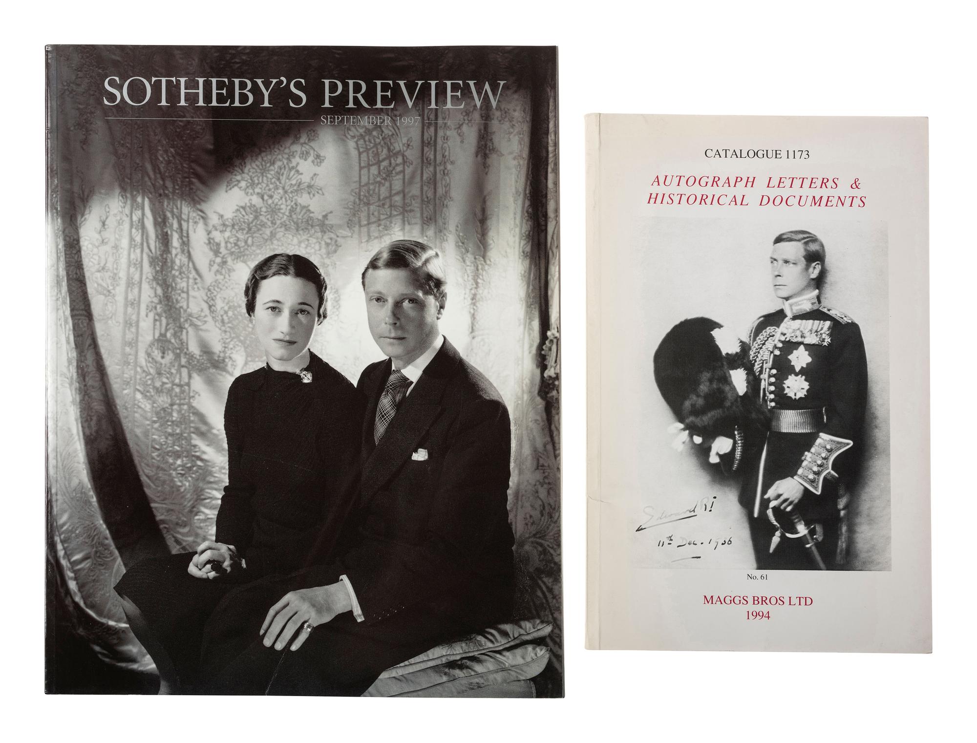 [ROYALTY]. WINDSOR, Edward, Duke of (1894-1972, "Edward VIII, King of England"). WINDSOR, Wallis Simpson, Duchess of (1896-1986). Photograph signed ("Wallis Windsor" and "Edward Duke of Windsor").