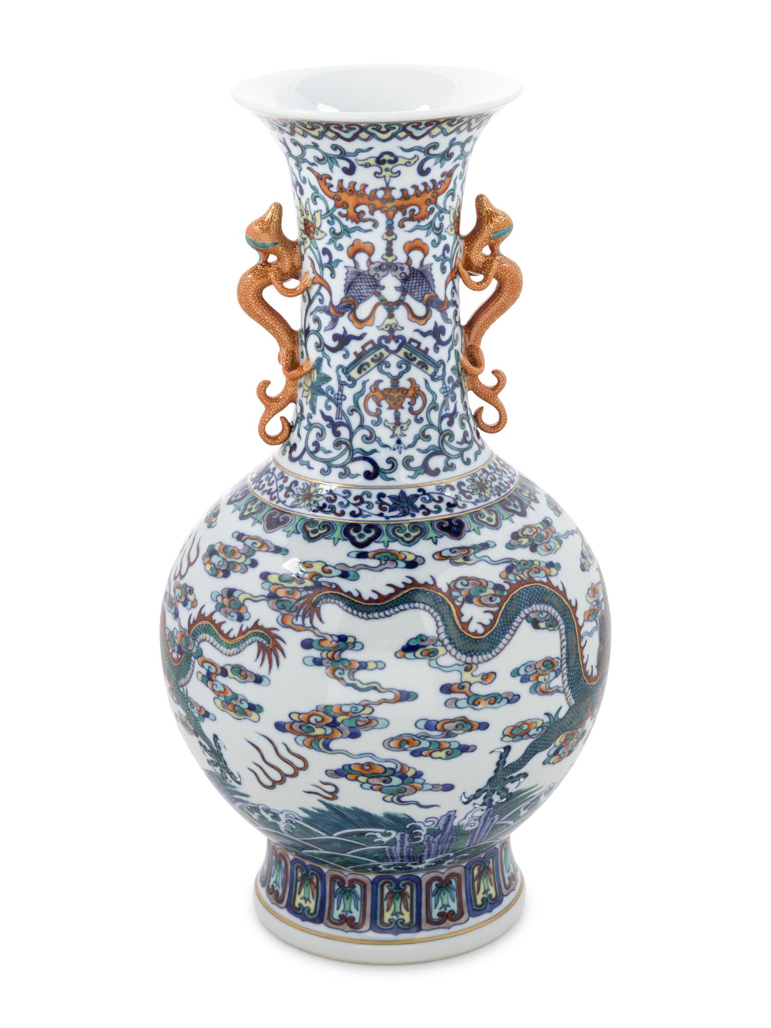 A Chinese Doucai Porcelain 'Dragon' Vase