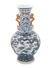A Chinese Doucai Porcelain 'Dragon' Vase