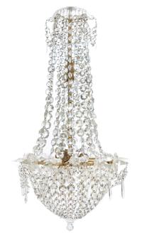 An Empire Gilt Bronze and Glass Chandelier Height 42 inches. — 19TH CENTURY