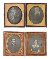 [EARLY PHOTOGRAPHY]. Assorted cased images of pairs and trios of sitters.