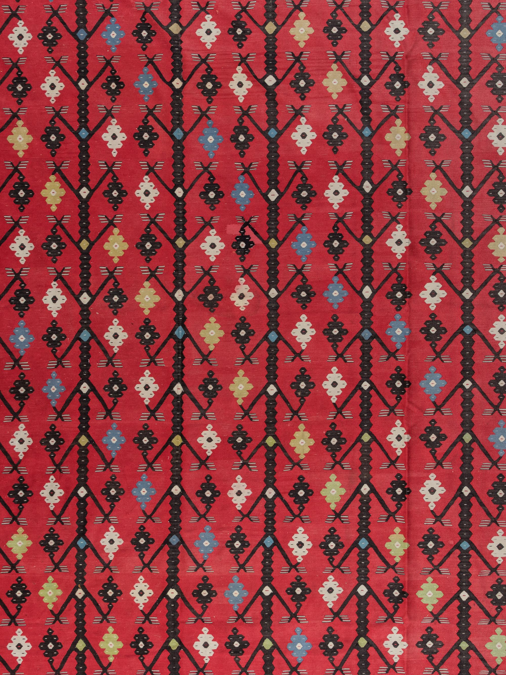 A Large Turkish Kilim Wool Rug