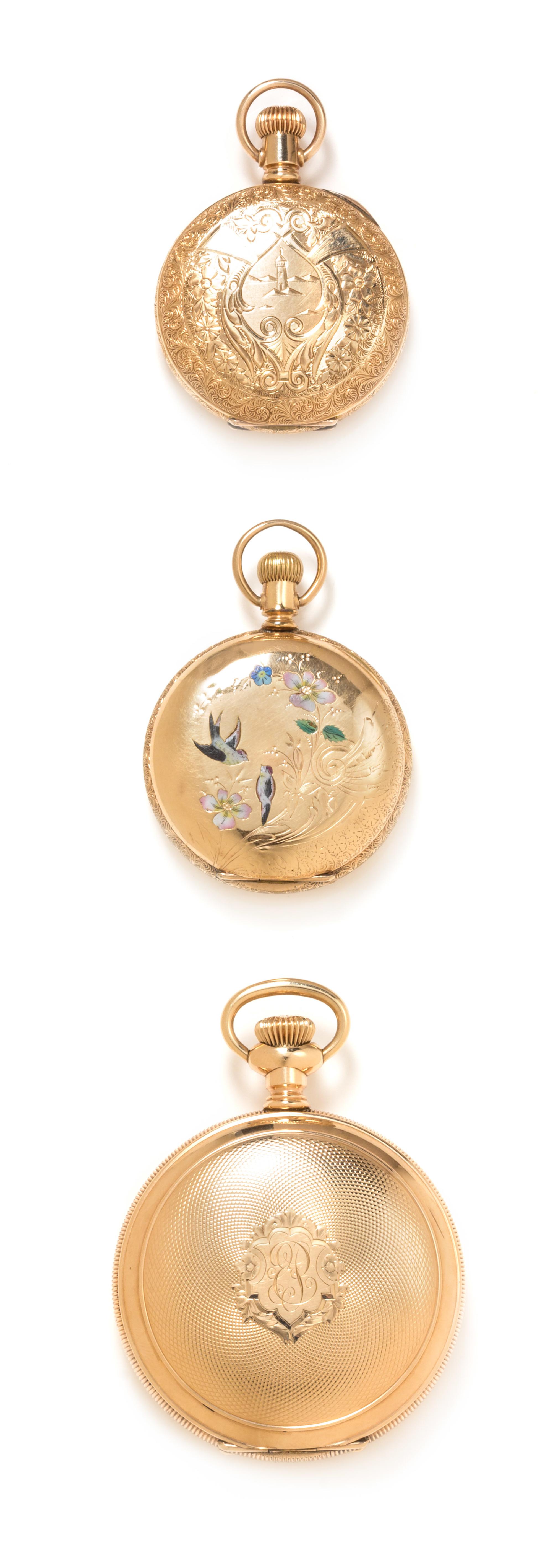 A Collection of Gold Filled Hunter Case Pocket Watches, Elgin, 165.10 dwts.