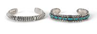 Two Southwest Silver Bracelets Length of the second 6 1/4 x opening 1 1/4 x width 1/2 inch.