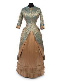 Silk Two-Piece Bustle Dress, 1880s