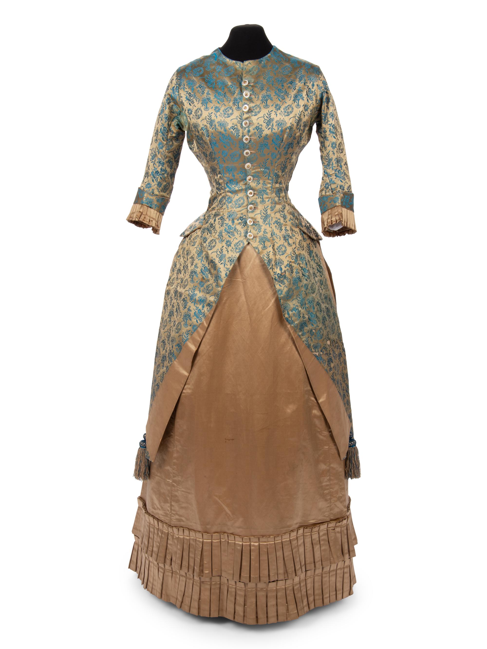 Silk Two-Piece Bustle Dress, 1880s